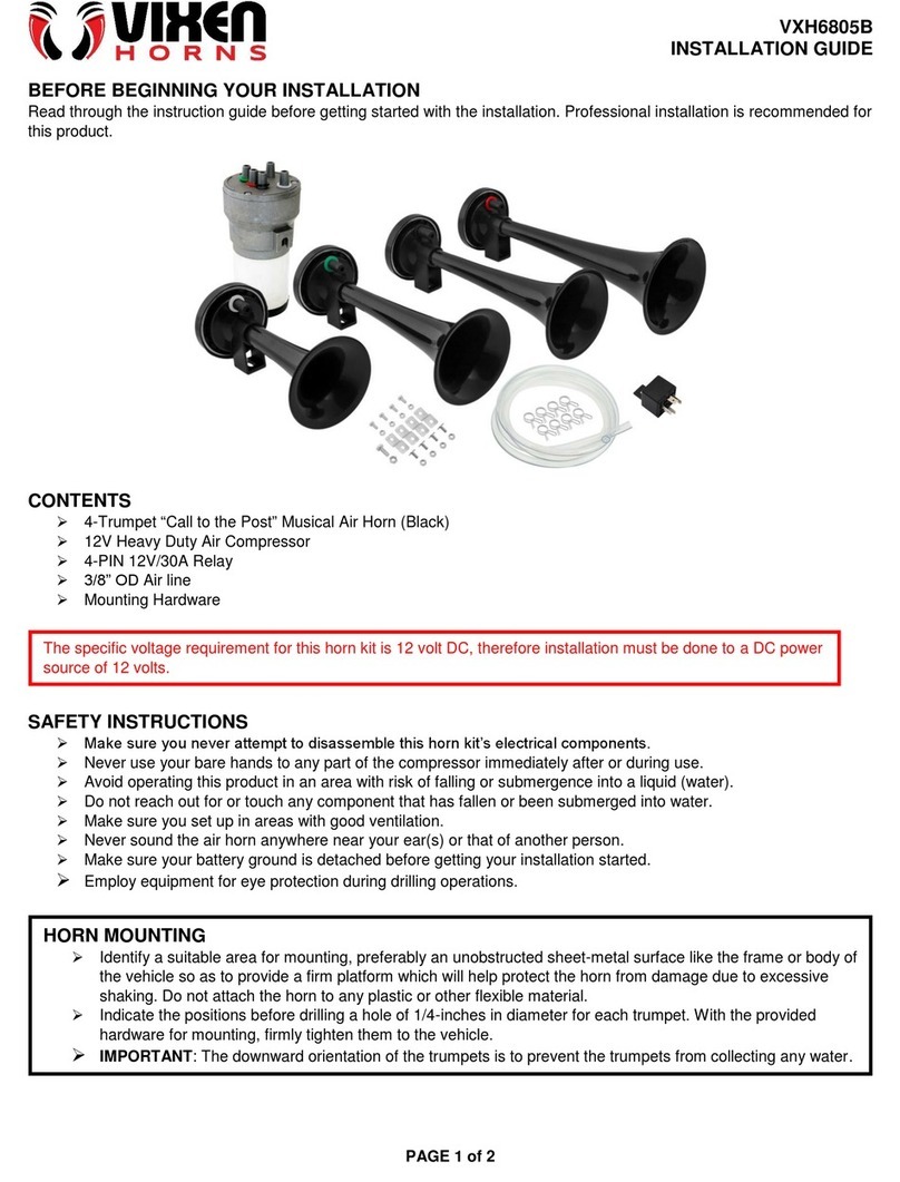Vixen Horns VXH6805B installation guide Vixen Horns VXH6805B installation guide
