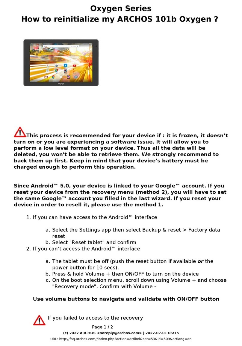 Archos Oxygen Series User manual
