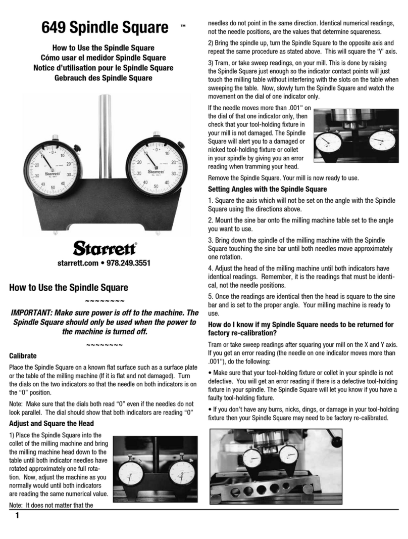 Starrett Spindle Square 649 How to use