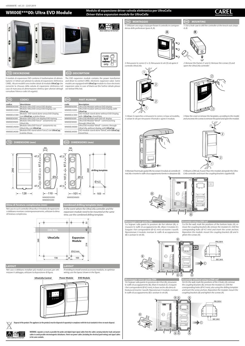 Carel WM00E 00 Series quick start guide