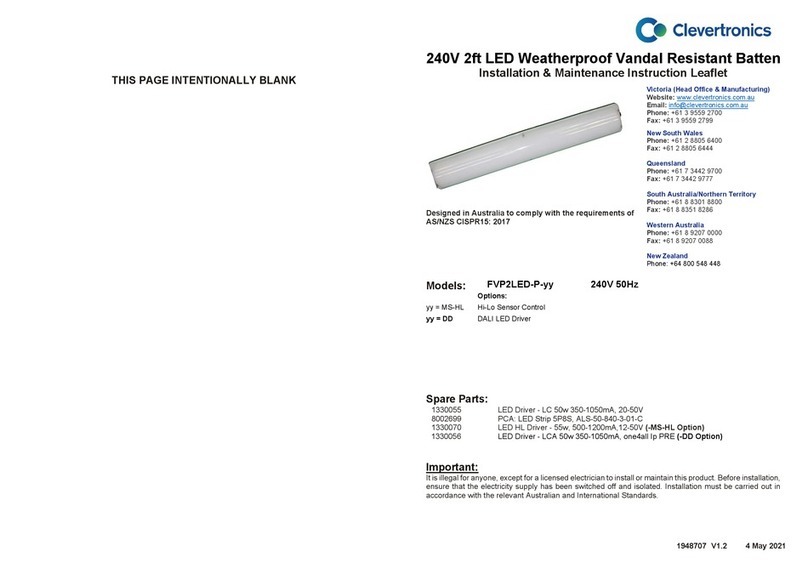 Clevertronics FVP2LED-P Series Maintenance and service guide