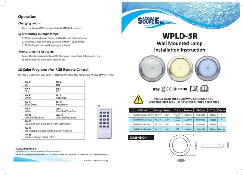 ACQUA SOURCE WPLD-5R Installation instruction