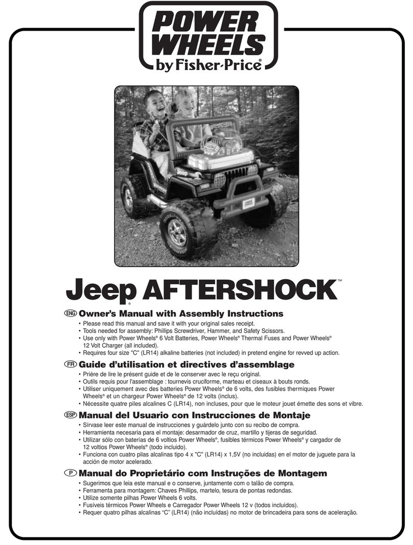 Fisher-Price Power Wheels Jeep AFTERSHOCK Owner's manual and assembly instructions Fisher-Price Power Wheels Jeep AFTERSHOCK Owner's manual and assembly instructions