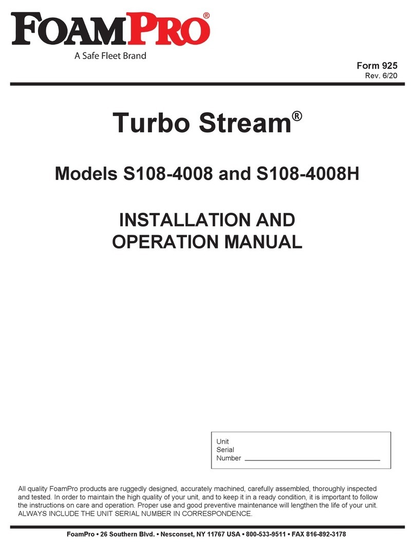 FoamPRO Turbo Stream S108-4008 Installation and operation manual