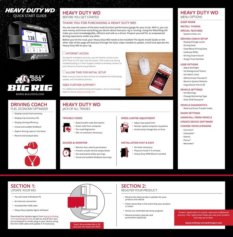 Bully Dog BIG RIG HEAVY DUTY WD quick start guide