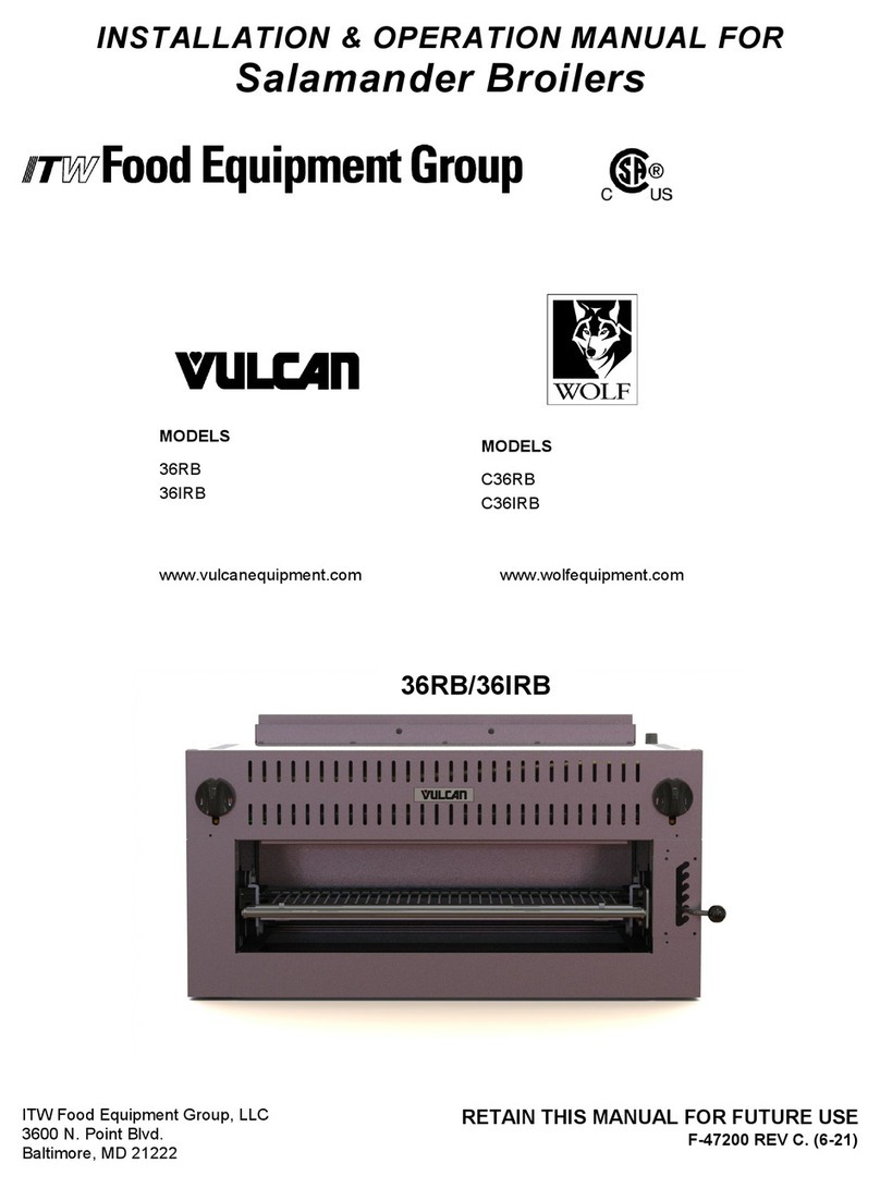 ITW Food Equipment Group Vulcan-Hart Salamander 36IRB-N Installation & operation manual