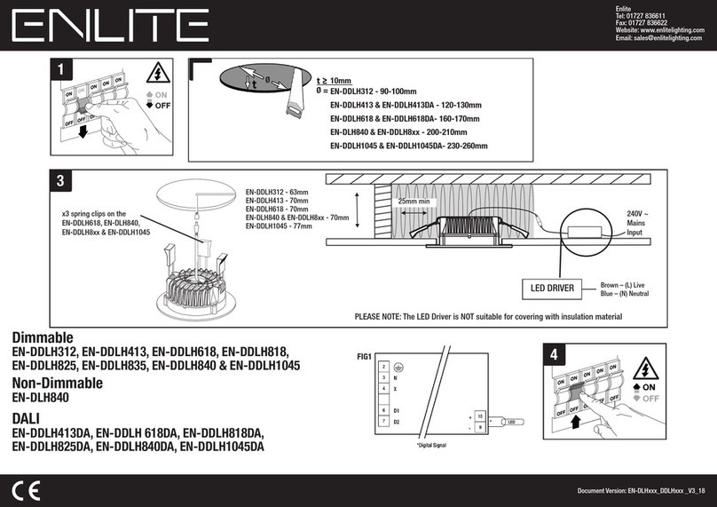 Enlite EN-DDLH312 Important installation information