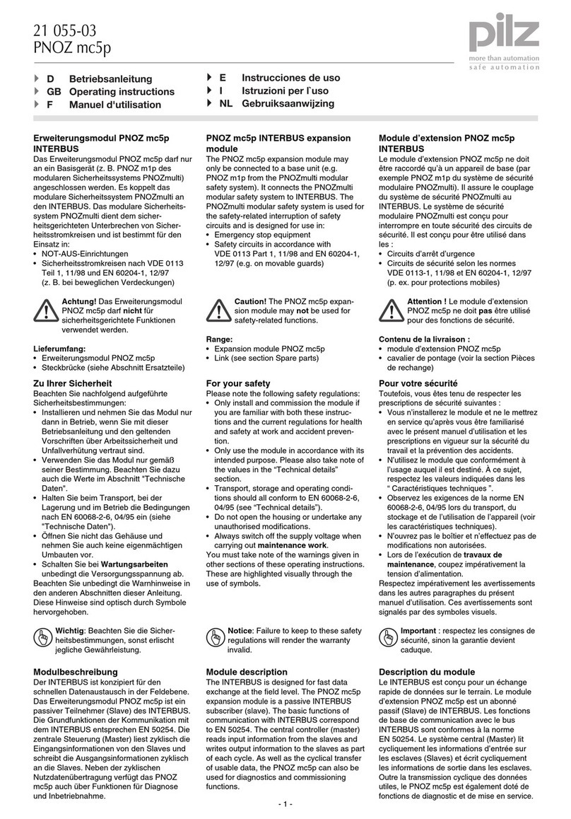 Pilz PNOZ mc5p operating instructions Pilz PNOZ mc5p operating instructions
