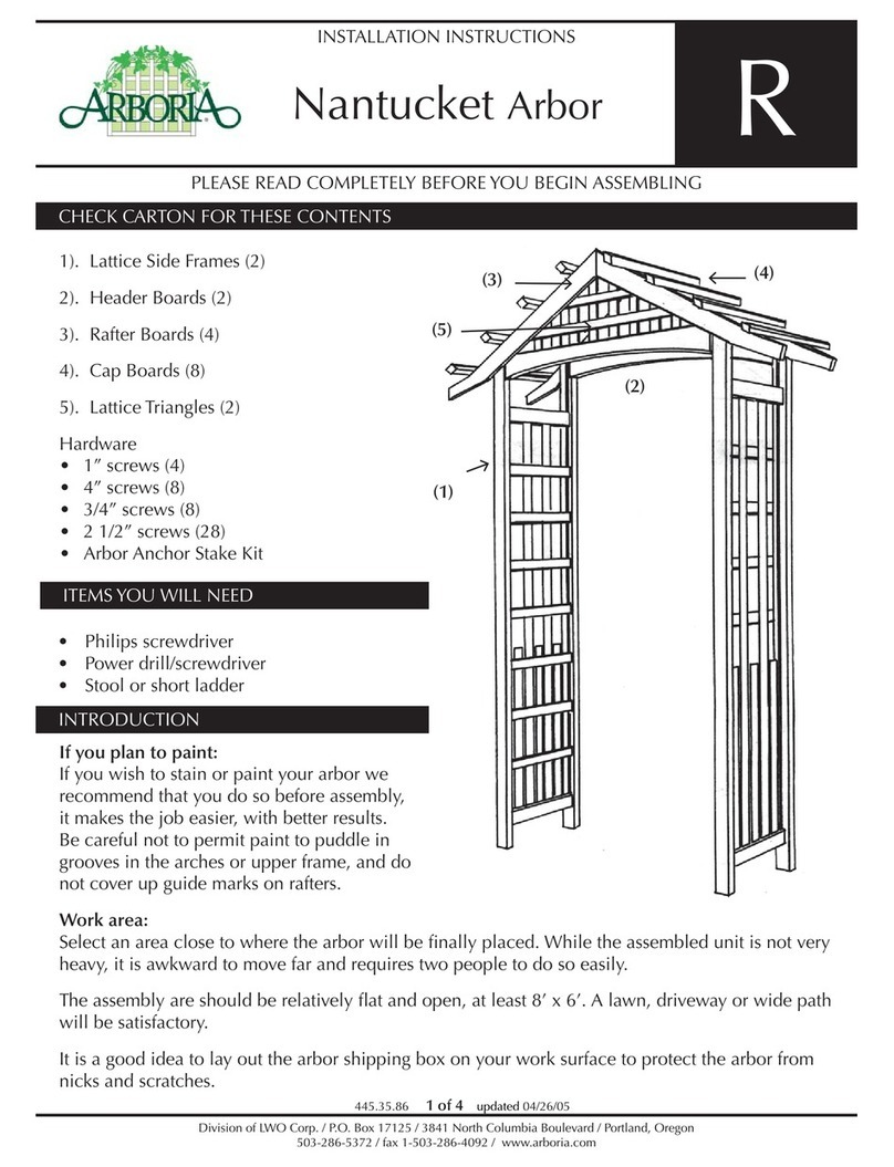 Arboria Nantucket Arbor installation instructions Arboria Nantucket Arbor installation instructions