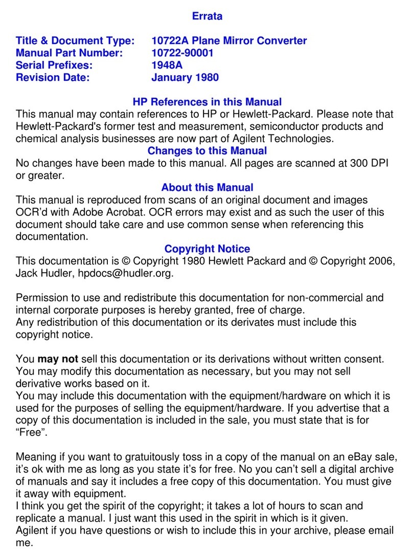 HP 10722A User manual