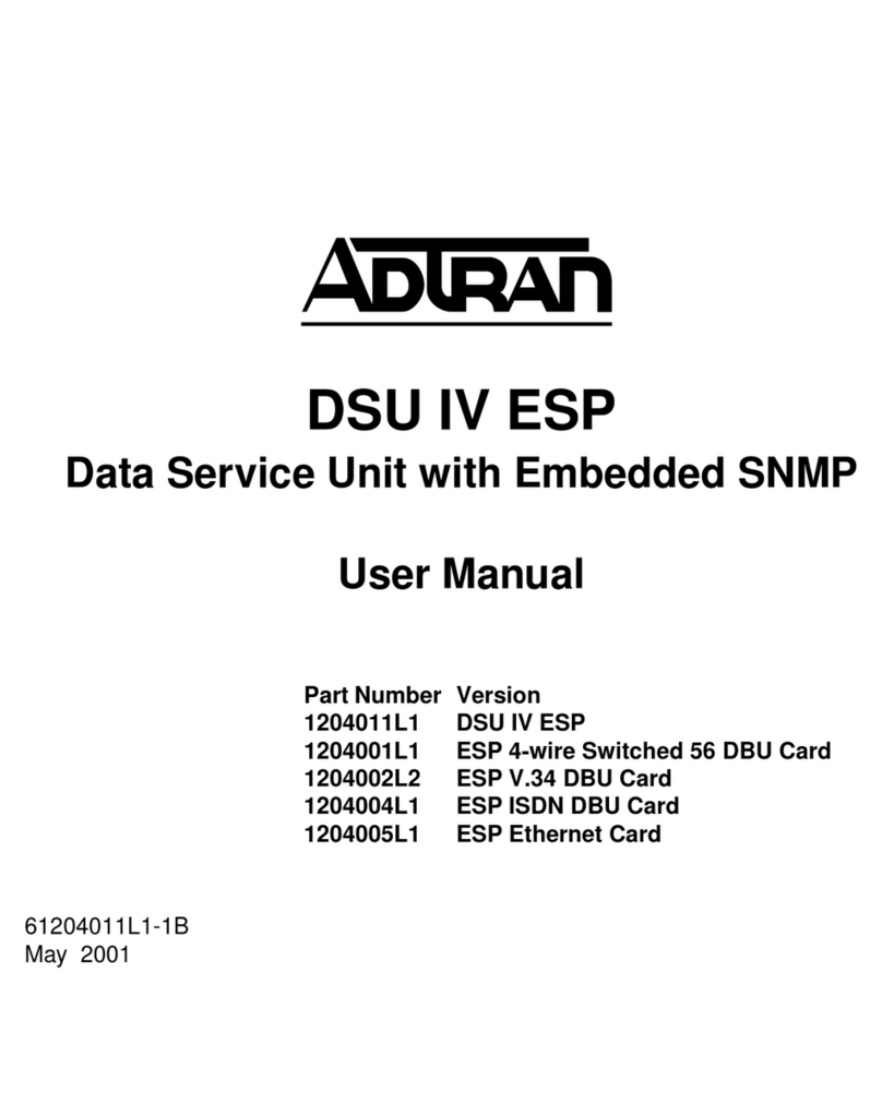 ADTRAN DSU IV ESP User manual