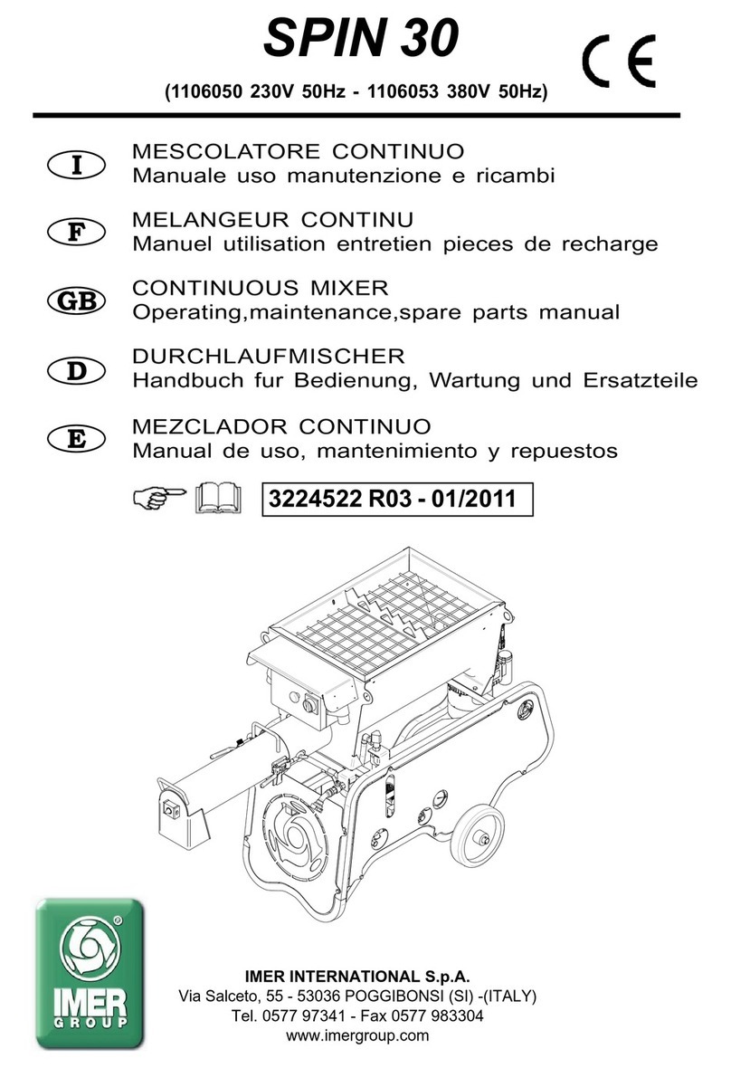 Imer Group SPIN 30 Operating, maintenance, spare parts manual