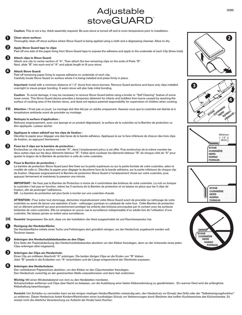 Prince Lionheart stoveGUARD instruction manual
