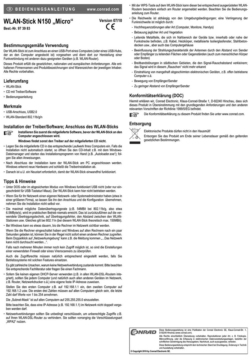 Conrad Micro operating instructions