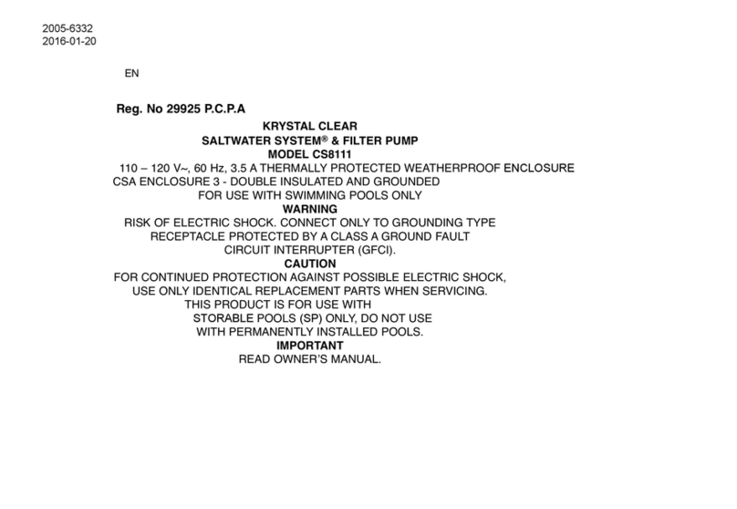 Intex Krystal Clear Saltwater System User manual