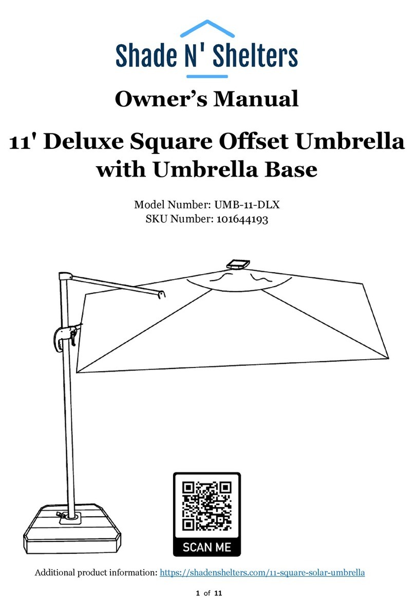 Shade N' Shelters UMB-11-DLX owner's manual