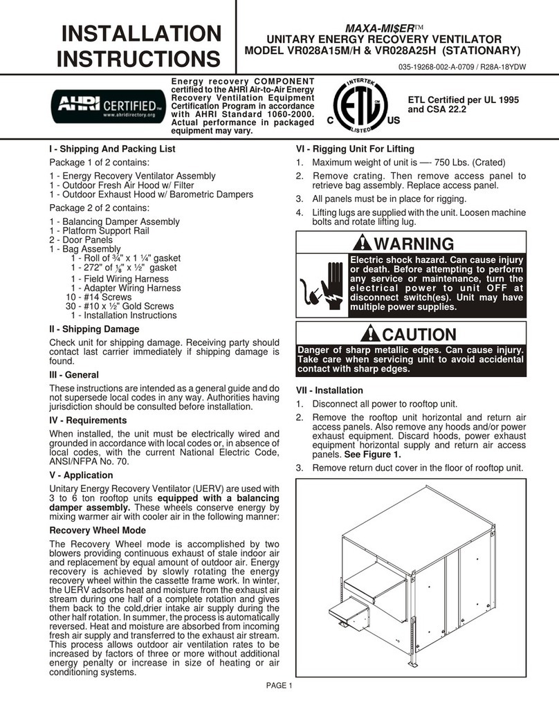 MAXA-MISER VR028A15M/H installation instructions