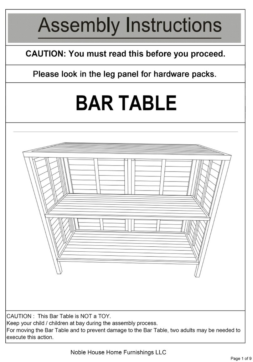 Noble House Home Furnishings BAR TABLE Assembly instructions