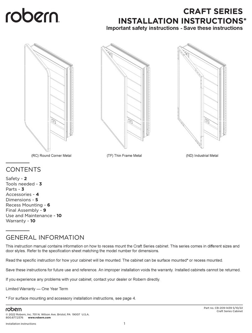 Robern CRAFT Series User manual