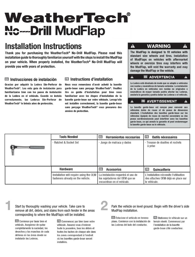 WeatherTech No-Drill MudFlap installation instructions WeatherTech No-Drill MudFlap installation instructions