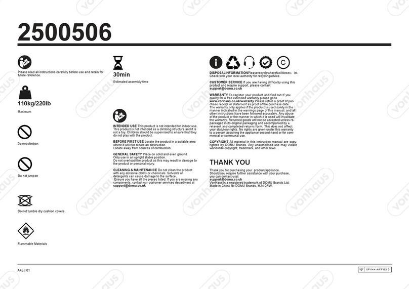 VonHaus 2500506 quick start guide