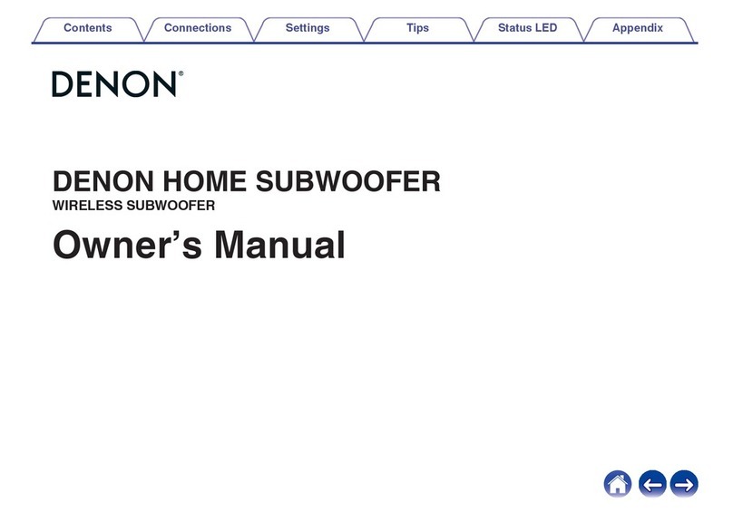 Denon HOME SUBWOOFER owner's manual