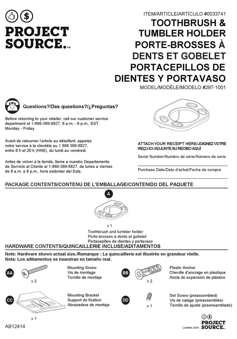 Project Source 297-1001 User manual