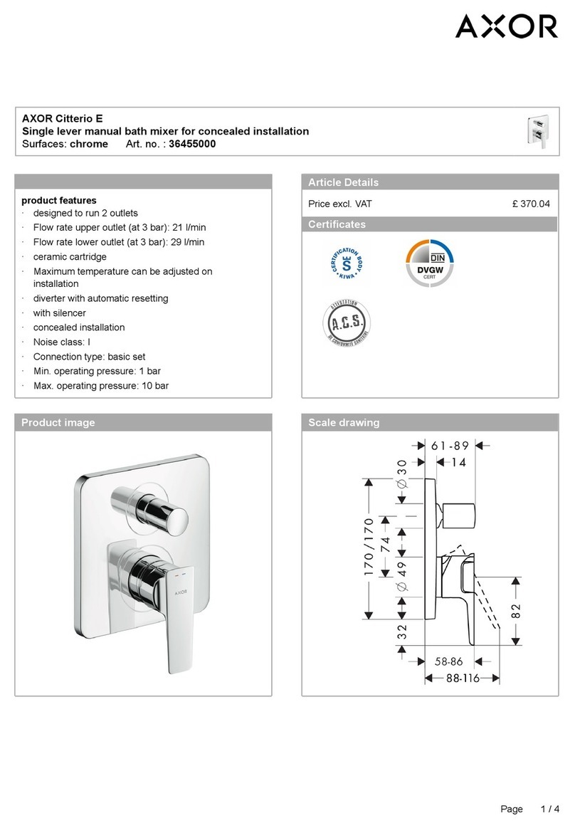 Axor Citterio E 36455000 User manual