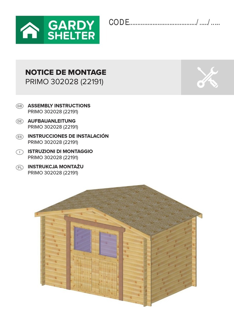 GARDY SHELTER PRIMO 302028 Assembly instructions