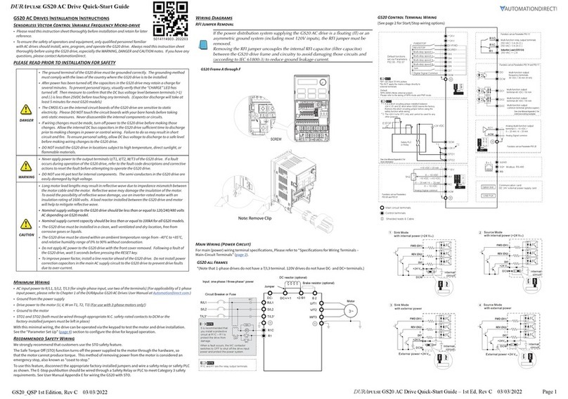 AutomationDirect DURApulse GS20 User manual