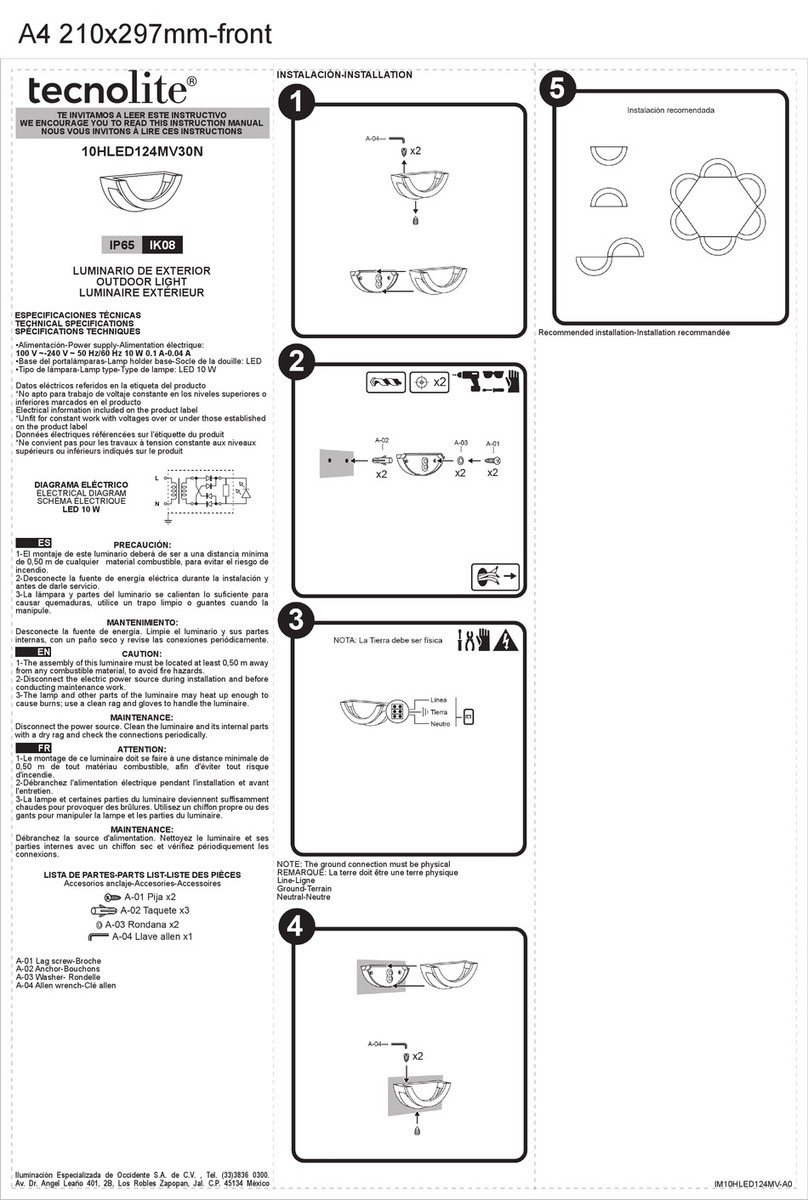 tecnolite 10HLED124MV30N instruction manual