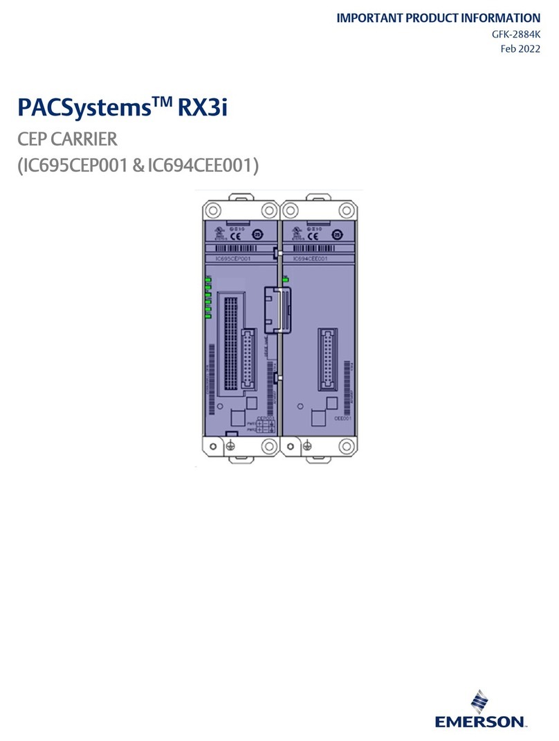 Emerson PACSystems RX3i Important product information