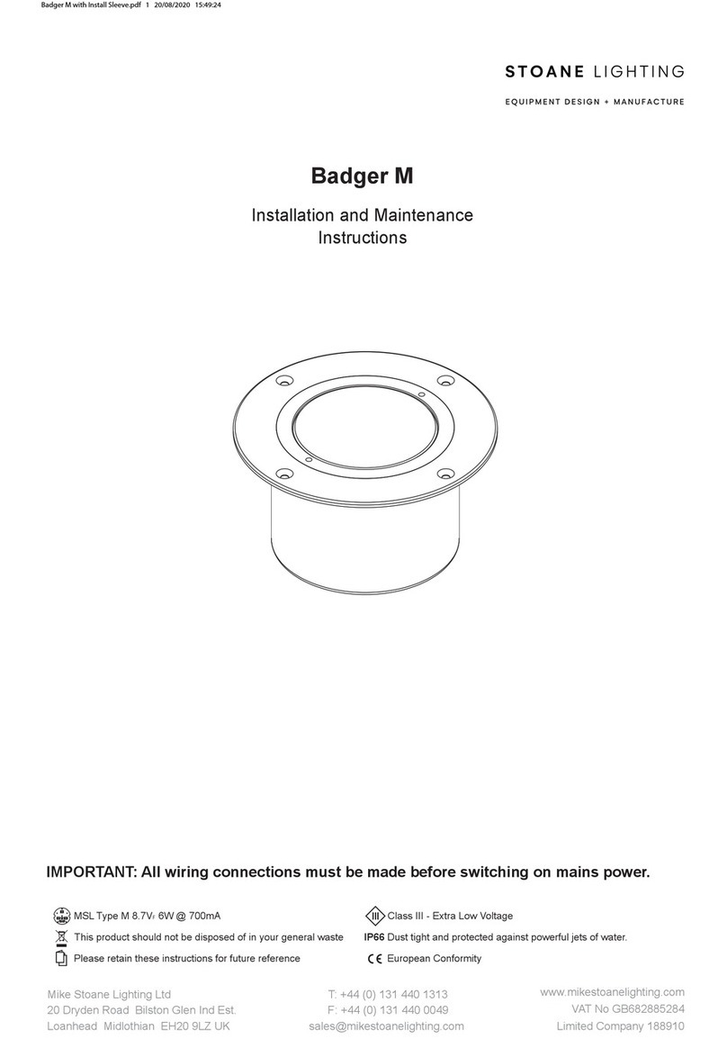 Stoane Lighting Badger M Installation and maintenance instructions Stoane Lighting Badger M Installation and maintenance instructions