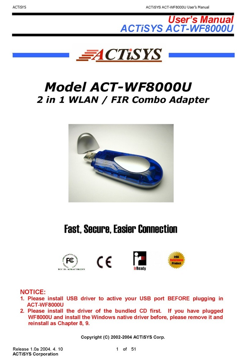 ACTiSYS ACT-WF8000U user manual