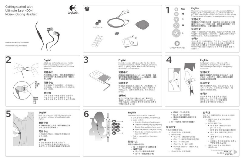 Logitech Ultimate Ears 400vi User manual