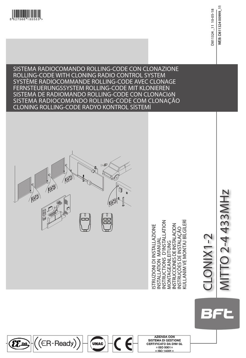 BFT CLONIX1-2 installation manual