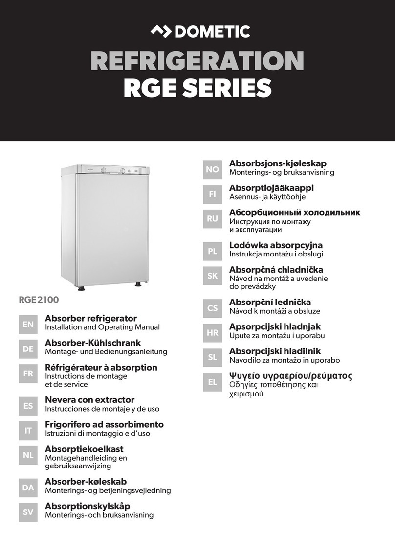 Dometic RGE Series Installation and operating manual