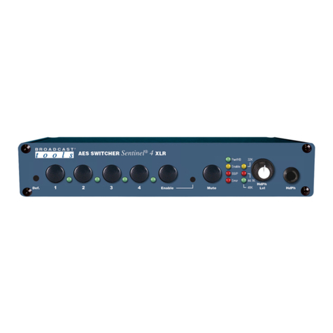 Broadcast Tools AES Switcher Sentinel 4 XLR Installation and operation manual