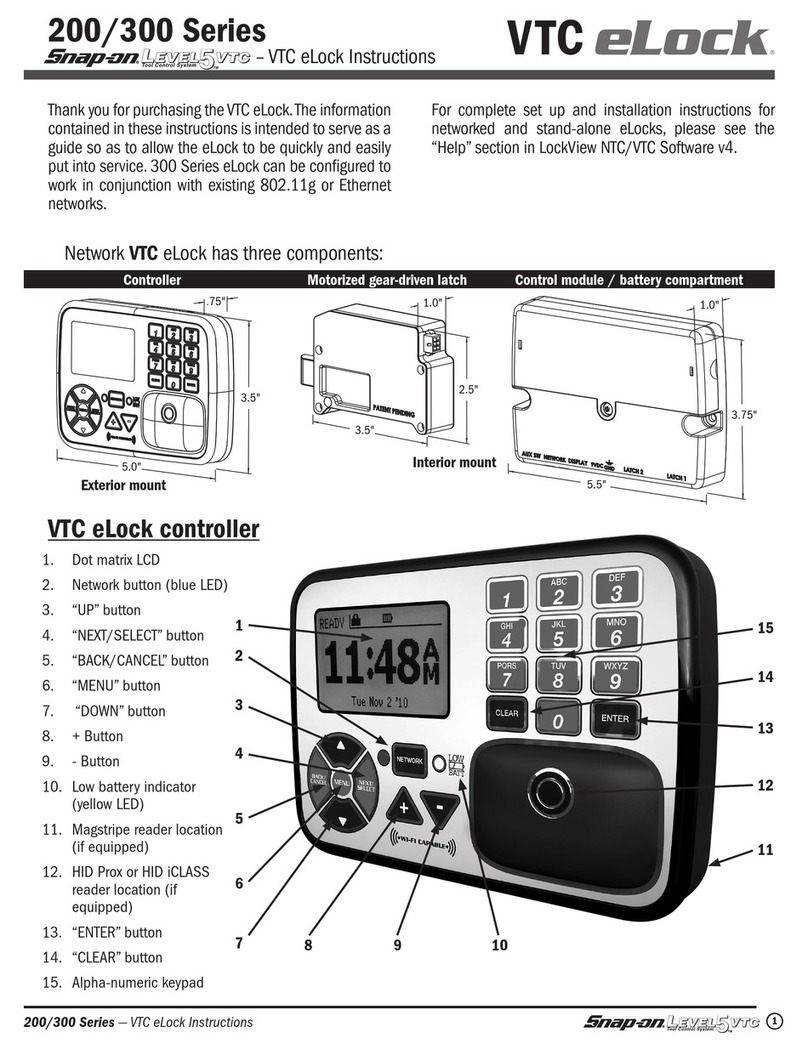 Snap-On Level 5 VTC eLock 200 Series instruction manual