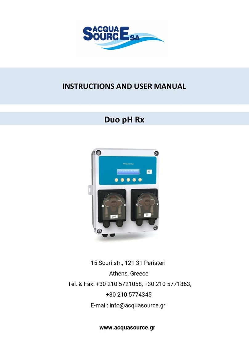 AquaSource Duo pH Rx Instruction and user's manual