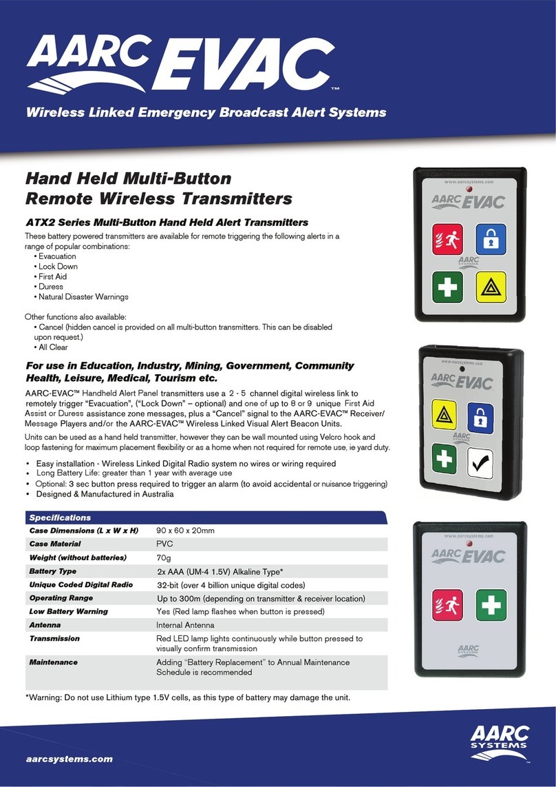 AARC Systems EVAC ATX2 Series quick start guide