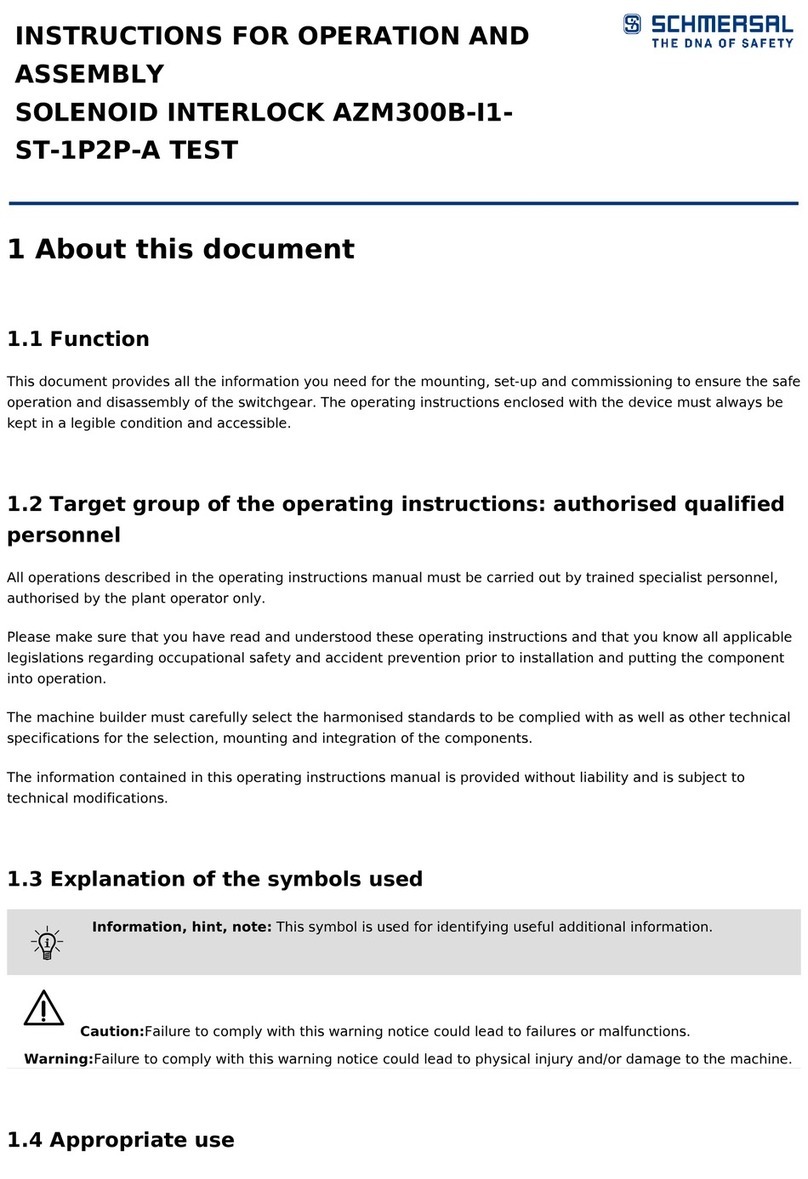 schmersal AZM300B-I1-ST1P2P-A Operation and maintenance manual