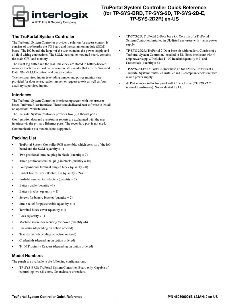 UTC Fire and Security Interlogix TruPortal TP-SYS-BRD User manual
