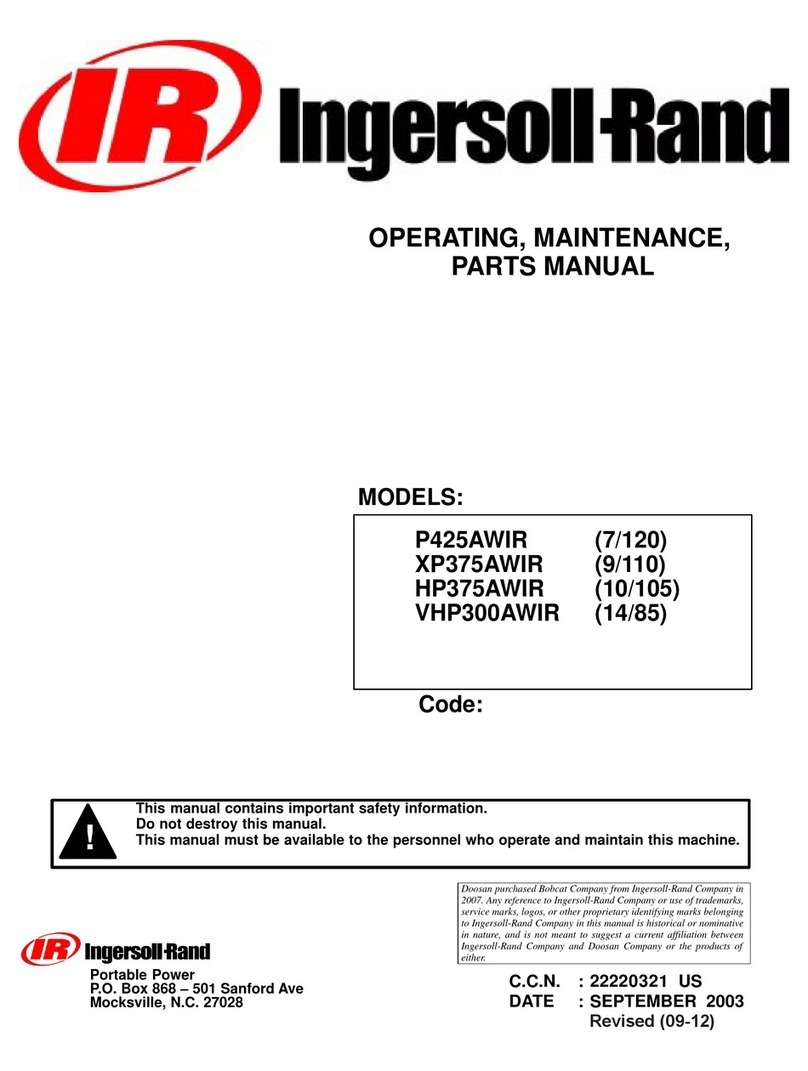 Ingersoll-Rand P425AWIR Operating, Maintenance & Parts Manual