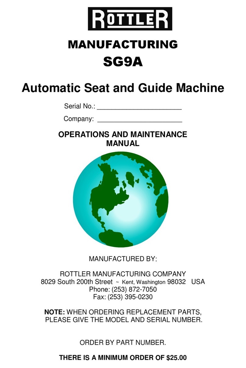 Rottler SG9A Operation and maintenance manual