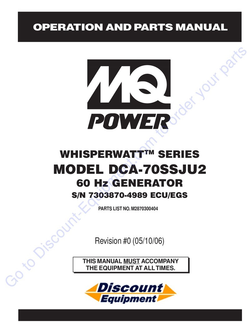 MQ Power WHISPERWATT Series Operation and parts manual