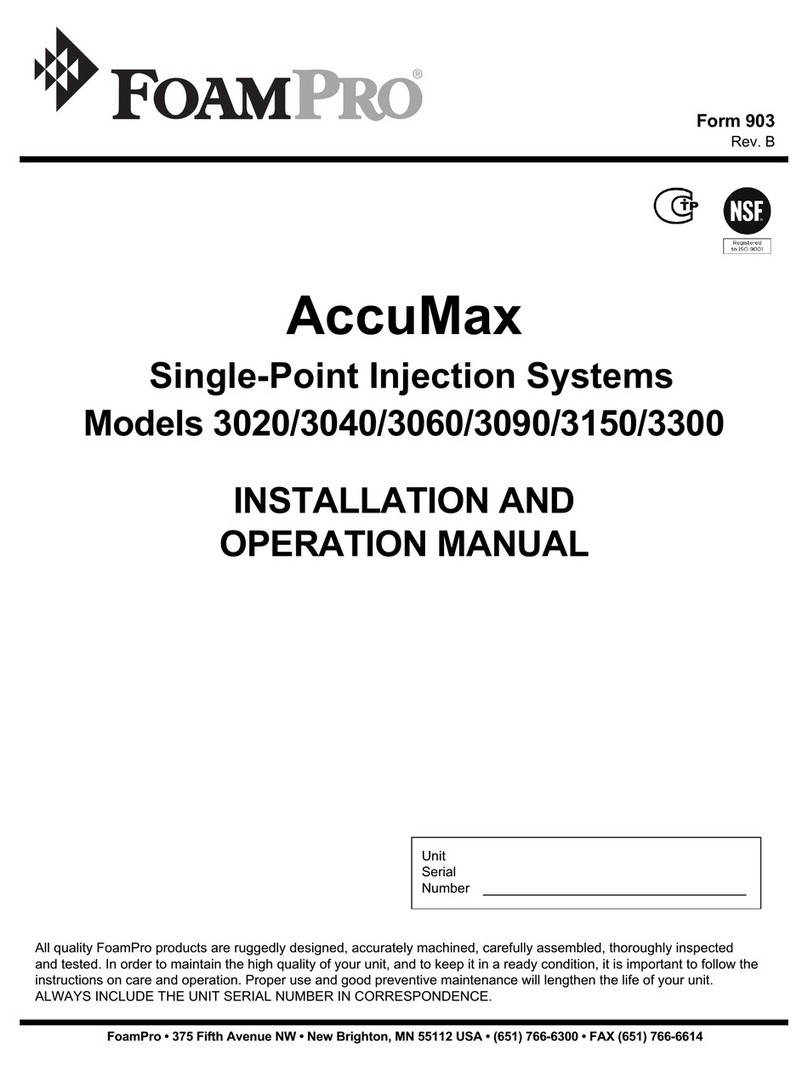 FoamPRO AccuMax 3020 Installation and operation manual FoamPRO AccuMax 3020 Installation and operation manual