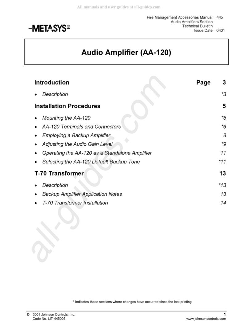 Metasys AA-120 manual