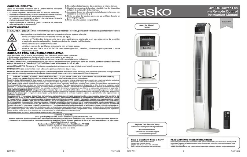 Lasko T42710 instruction manual