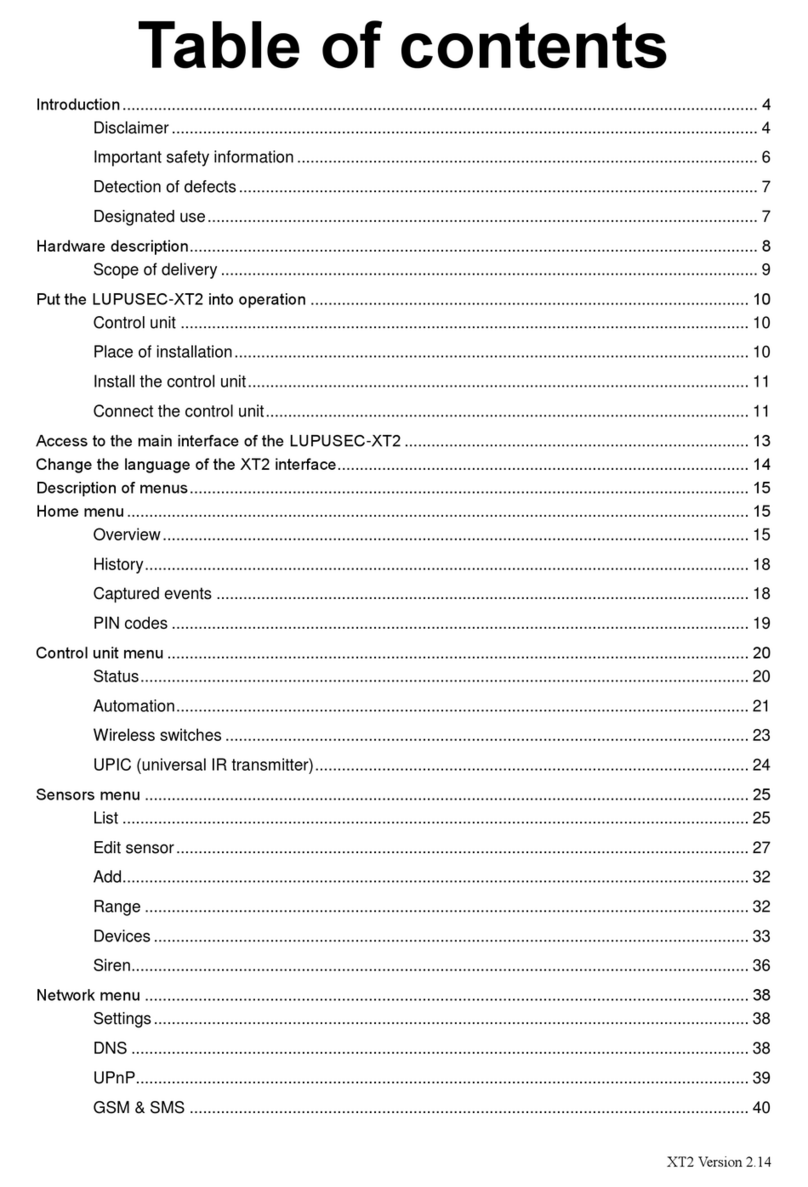 Lupus Electronics LUPUSEC-XT2 User manual